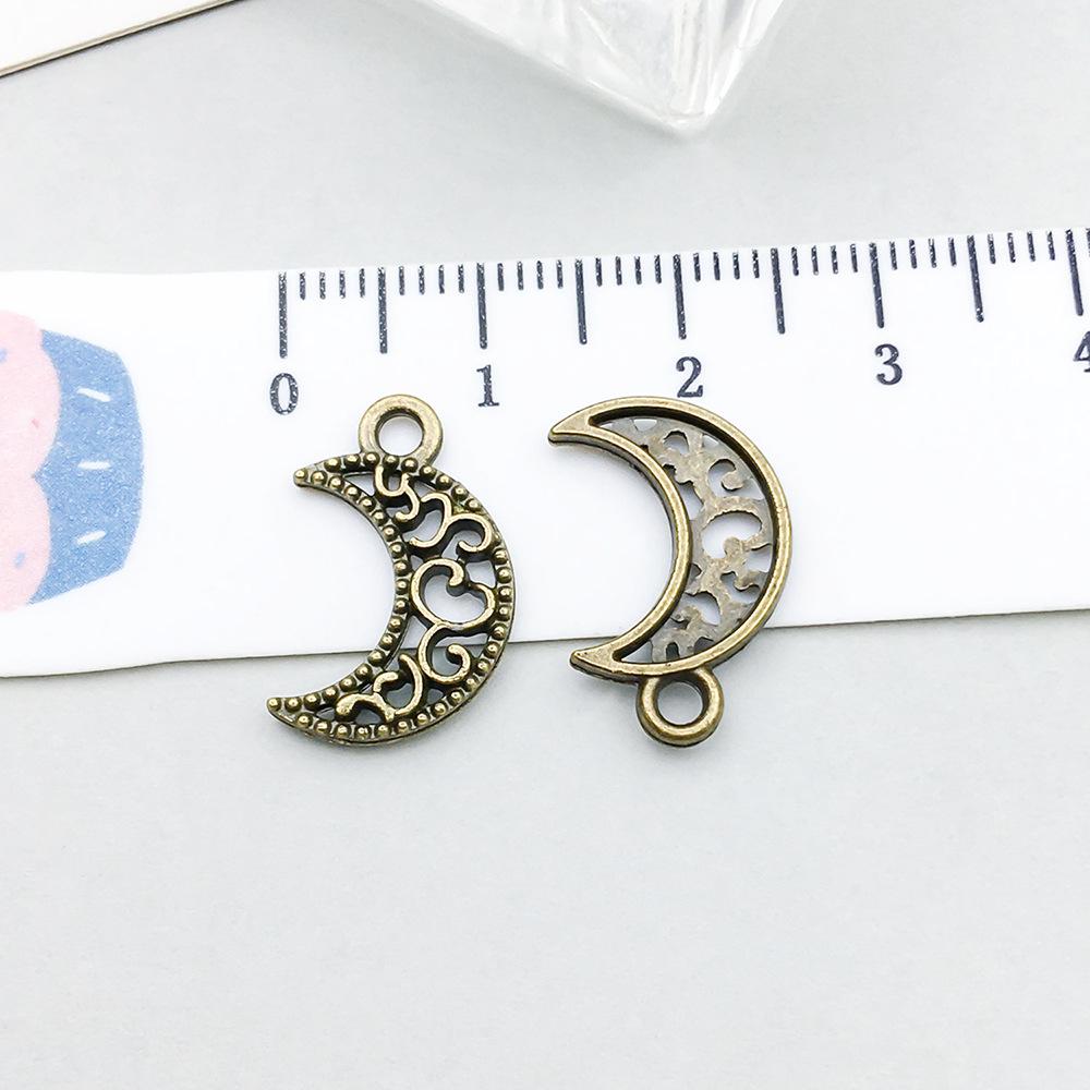 100-Piece Five-Color Alloy Sun, Moon, and Star Pendant Charms for DIY Jewelry