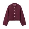 Ladies' Solid Color Fashionable Long Sleeved Button Jacket Jacket