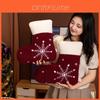 Weihnachtsdeko Plüschsocke Mit Gestickter Schneeflocke Und Geschenktasche Für Feiertags-Heimdekoration