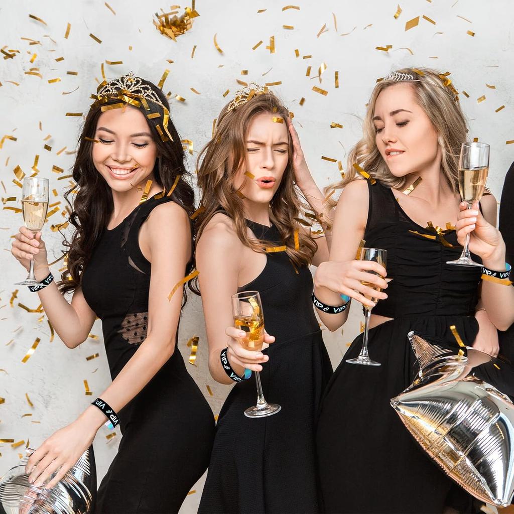 Teling 500 Pack VIP Plastic Wristbands Bracelets Party for Events VIP  Wristbands Plastic Bracelets Tear proof Waterproof Wrist Bands Arm Bands for