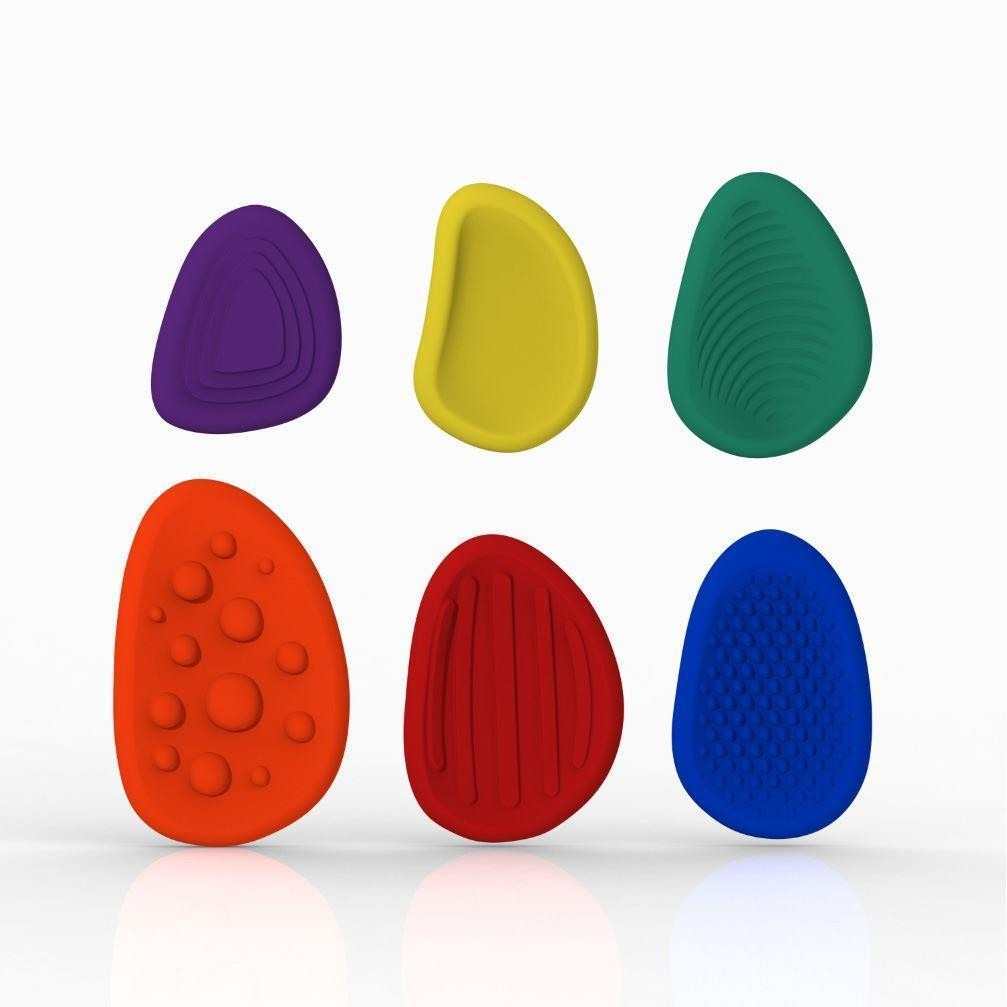 Toys 6PCS Silicone Textured Sensory Worry Stone Fdget Calming Down Autism Anxiety Stress Relief Gifts Classroom Prize Kids