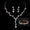 Brand New Sparkling Diamond Women's Jewelry Set: Necklace, Earrings & Bracelet