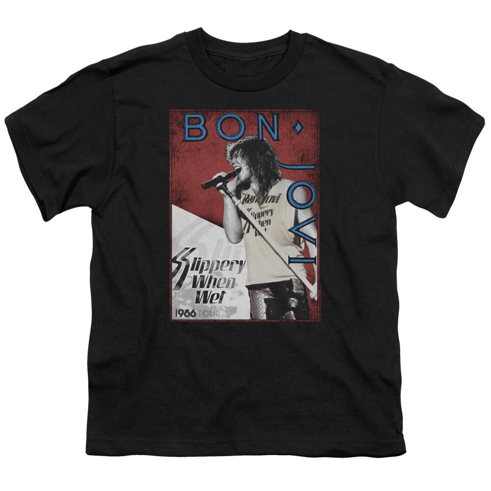 

26 Bon Jovi 86 Tour Kids Youth T Shirt Licensed Music Merch Rock Tee Black Unisex T-Shirt XXXXL