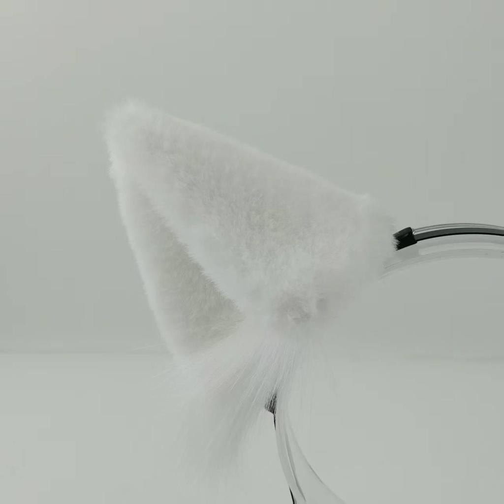 Japanese Style Plush Cat Fox Ears Headband for Women - Cute Animal Hair Clip Hairpin