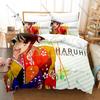 Classic School Anime Printed Bedding Kit 3PCS Duvet Cover & 2 Pillow Covers Breathable Soft Linens Anime Fan Room Ornament