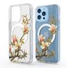 All the Way Flowers Bloom Magnetic Transparent Case for iPhone 15/16/17 Pro Max - Full Coverage Protection