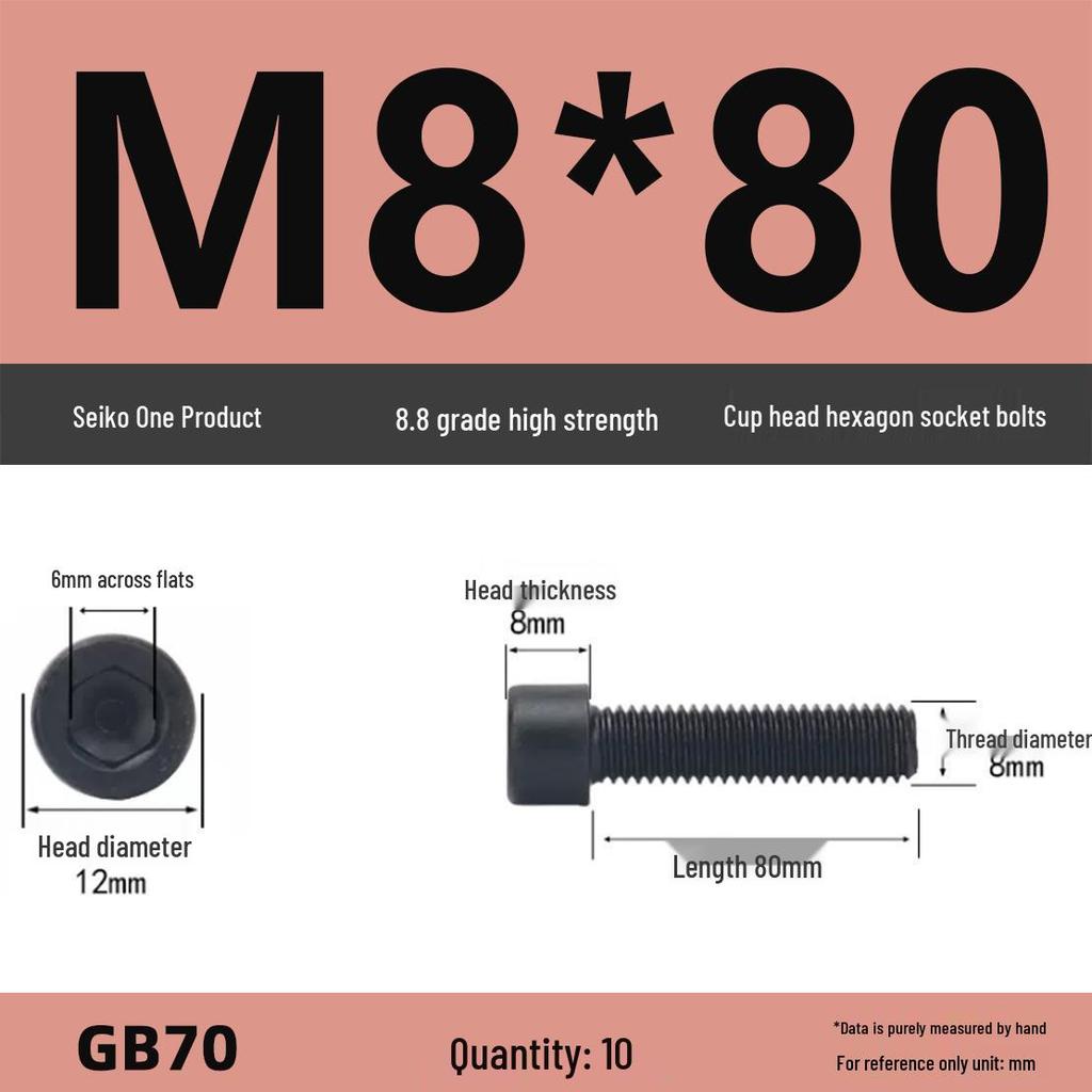 8.8 High-Strength Socket Head Cap Screw Bolt (M4-M16)