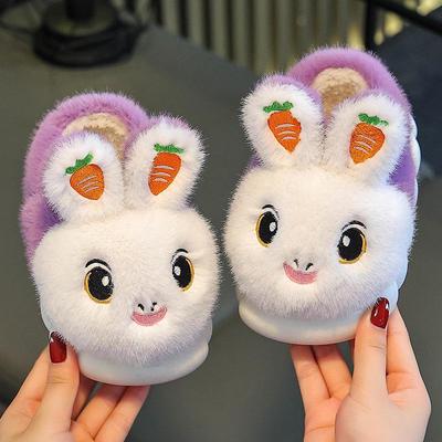 Children's Winter Princess Non-slip Cotton Slippers with Warm Fur for Girls and Toddlers
