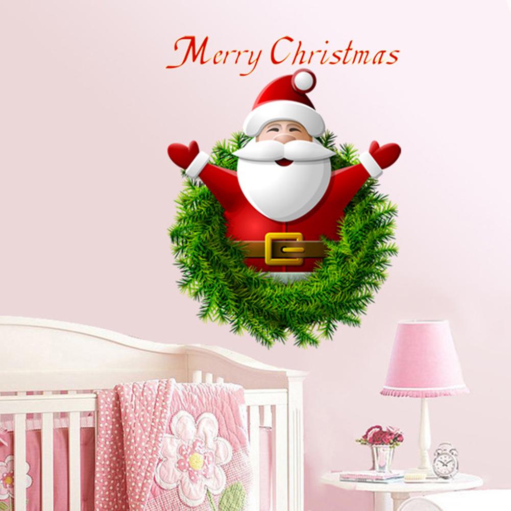 1//4pcs Merry Christmas Wall Stickers Elk Self-adhesive PVC Removable Home Decals