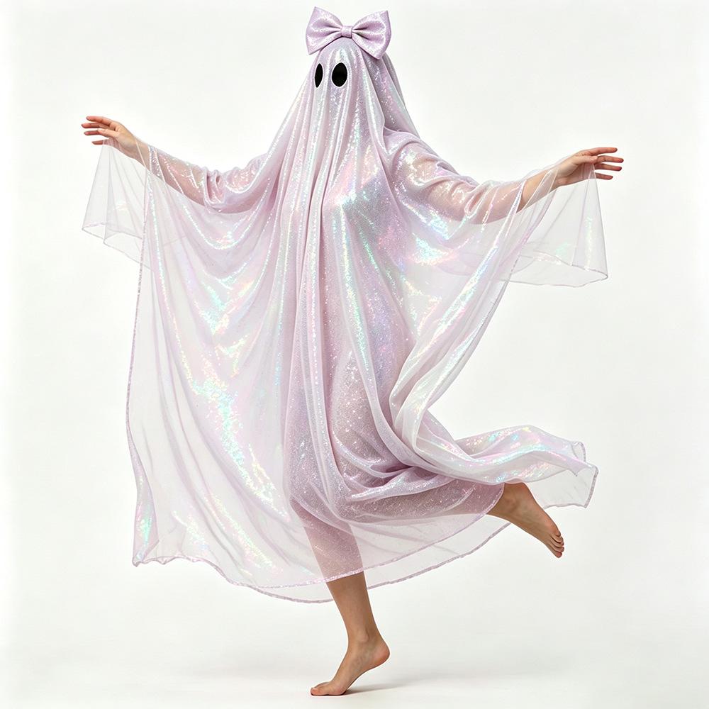 Halloween pink ghost cloak cos suit