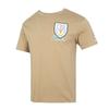 Letter Logo Print Loose Round Neck Short Sleeve T-Shirt Unisex Tops Brown 625805-83