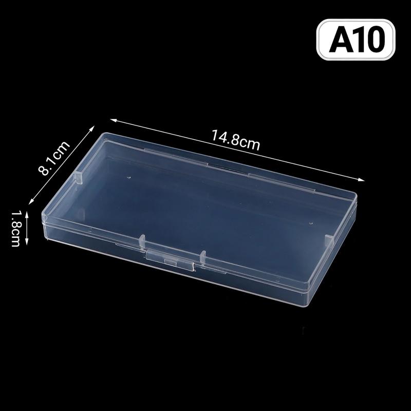 1Pcs Transparent Rectangular Plastic Box, Dustproof Storage Case, Sturdy Jewelry Nail Art Rhinestones Container