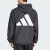 adidas Essentials Sportswear Windbreaker Big Logo Fabric Fashion Versatile Hooded Long Sleeve Jacket Men Jacket Black White JF3687