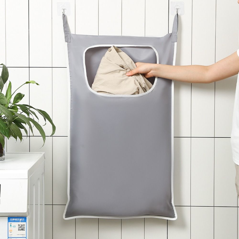 Fabric Hanging Storage Bag Hanging Laundry Holder Practical Clothing Organizer Bag  Bathroom Use