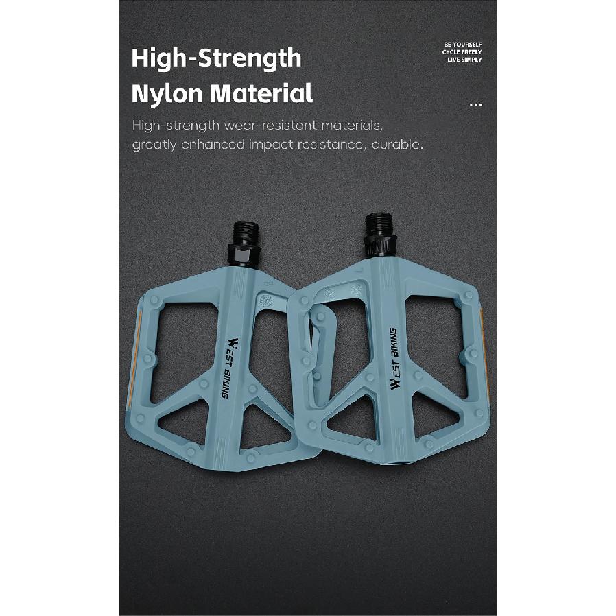 Bicycle Pedal Ultralight Nylon Bike Flat Pedal Widen Flatform Road Mountain Bike Pedals Non-slip MTB Pedals Mtb Accessories