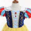 Disney Girls Cosplay Snow White Dress Yellow Luxury Costume with Cape Holiday Party Favor Girls Dress