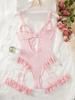 Lingerie Sexy Hot Sensual Bodysuits Sexy Lace Bra Set For Women Cut Out Strappy Bra And Panties Garter Choker Erotic Costumes
