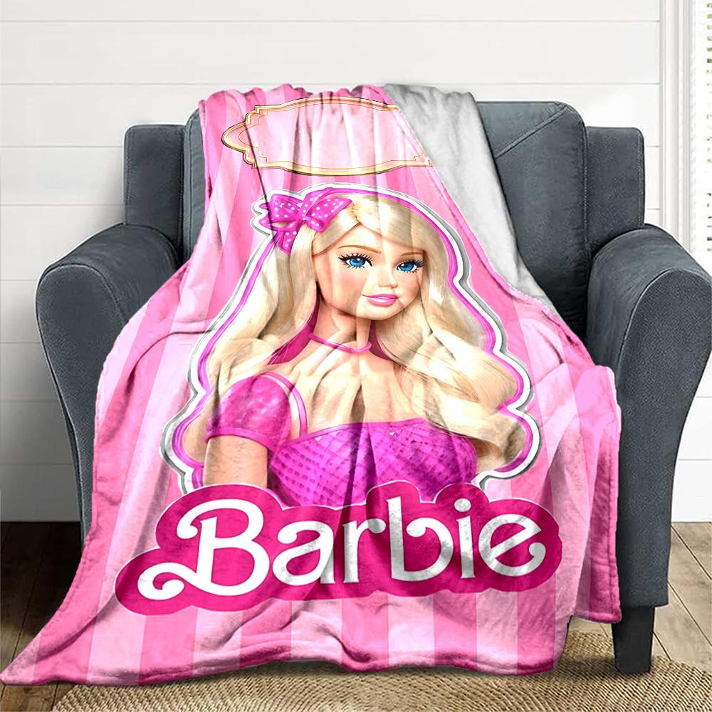 1pc Barbie Doll Blanket Polyester Fiber, All Season Comfort for Sofa, Bed, Office, Car, Camping Ideal Home Decor & Gift, Office Comfort
