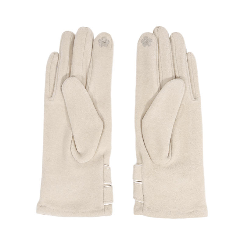 Autumn And Winter Solid Color Finger Gloves For Ladies Fashionable And Elegant Skiing Warm And Soft Outdoor Touch Screen Gloves