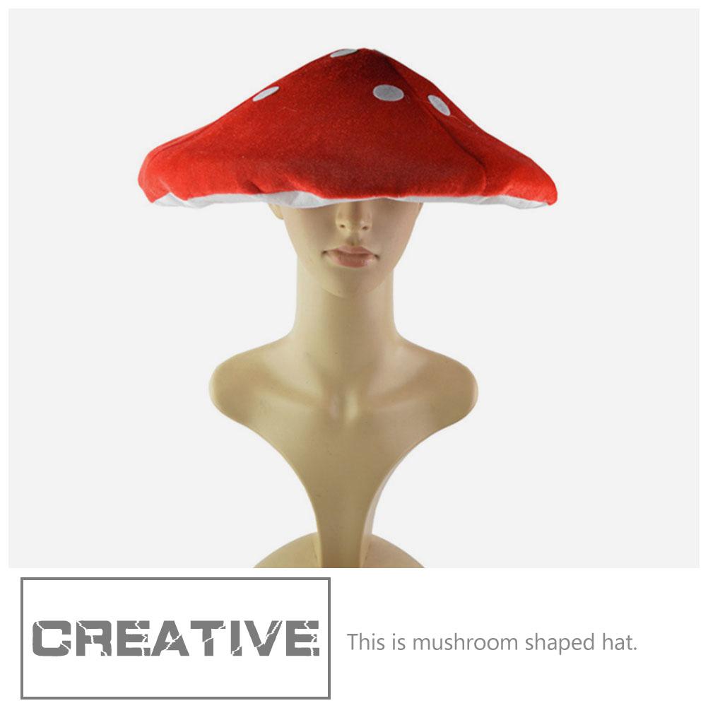 2 Pcs Mushroom Cap Plush Novelty Hat Funny Kids Hats Costume Dress Up Red Accessory Decor Headgear