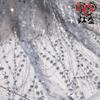 Lace Fabric with Gold Sequins and Mesh Bronzing Wave Fringes Sew Stage Clothes Evening Wedding Dress Accessories 130CM Wide