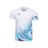 Li Ning Badminton Series Printed V-Neck Breathable Versatile Short Sleeve T-Shirt And Mid-Rise Shorts Casual Sports Set Unisex Sports Set AATU053-2