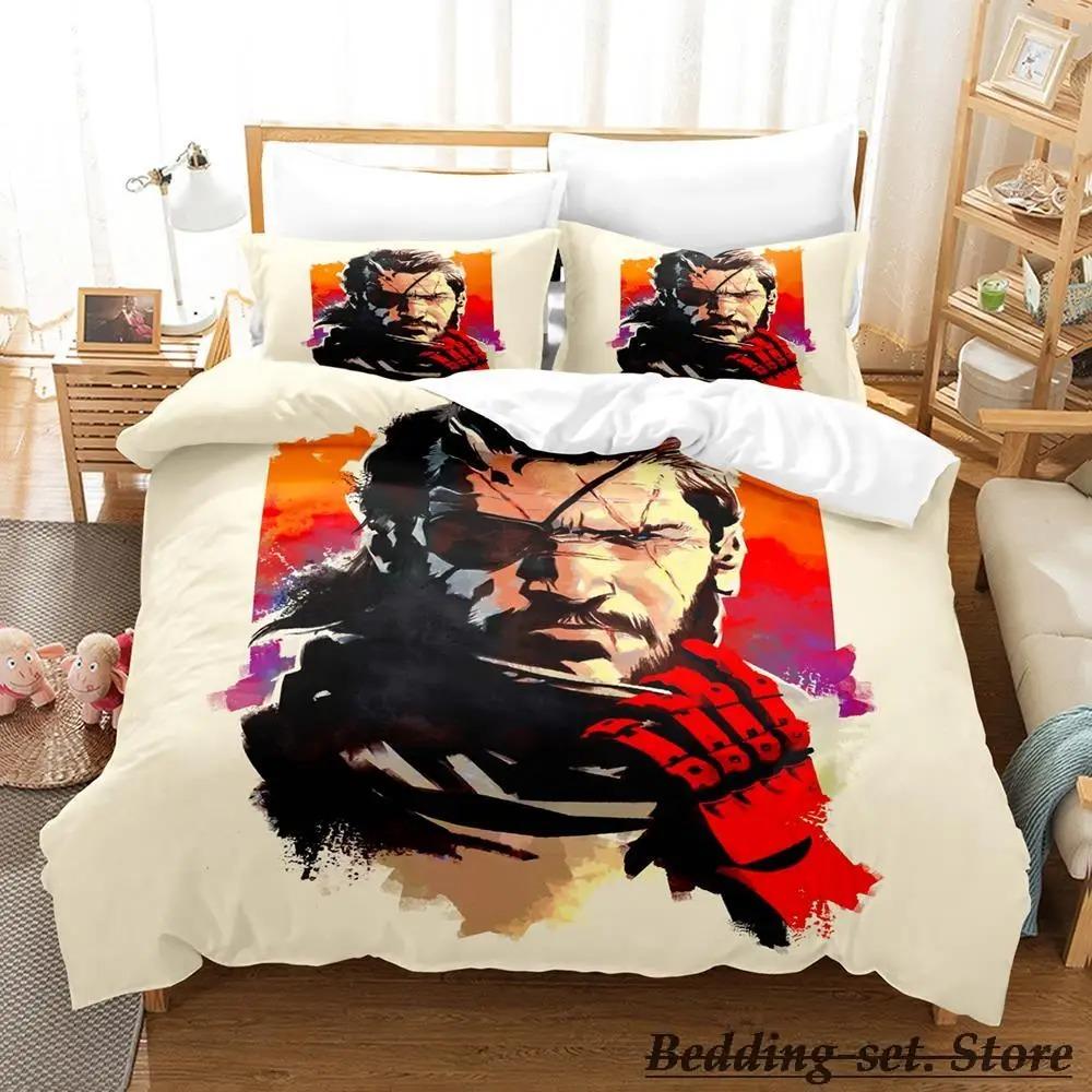Gioco Metal Gear Solid Solid Snake Set Biancheria da Letto Singolo Piazza e Mezza Matrimoniale Queen King Size Set Letto Adulto Bambino Camera da Letto Set Copripiumino Anime