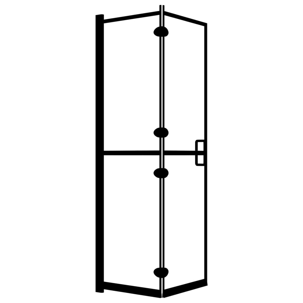 Faltbare Duschkabine, Esg, 80x140 cm, Schwarz