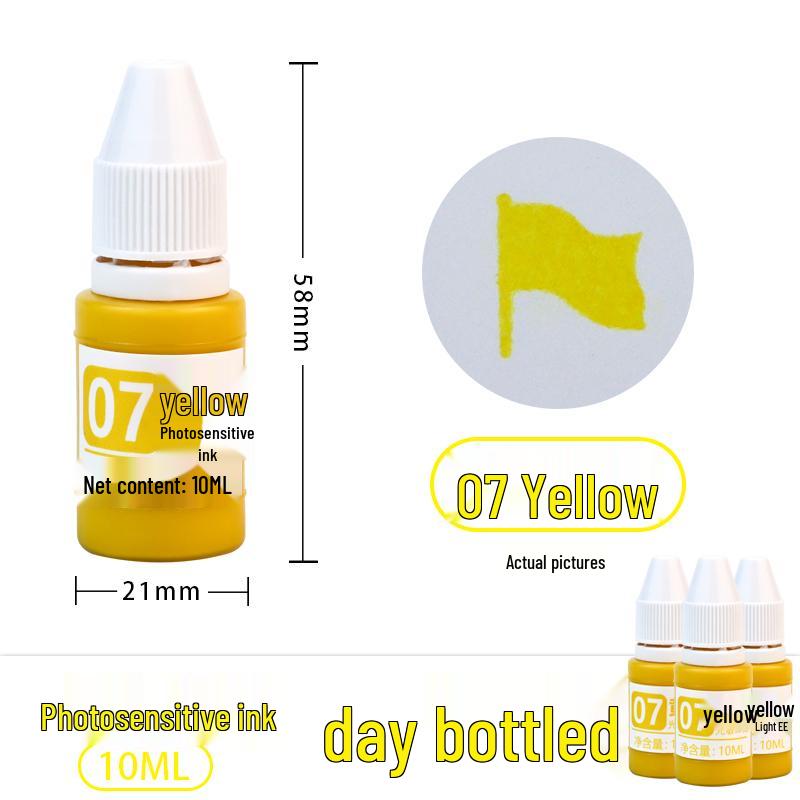 Photosensitive Quick-Dry Stamping Ink - 10ml Red, Black, Blue, Purple Ink for Stamp Pads