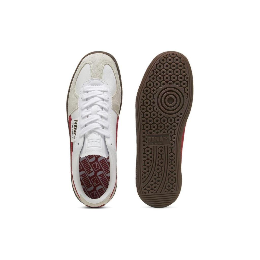 Puma Palermo Leather White Club Rød Unisex joggesko Vapor-Grey 396464-05