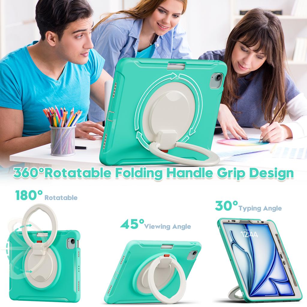 For iPad Air 11 (2025)/(2024)/Air (2022)/(2020)/Pro 11 (2022)/(2021)/(2020)/(2018) Case Kickstand Cover with Pen Slot