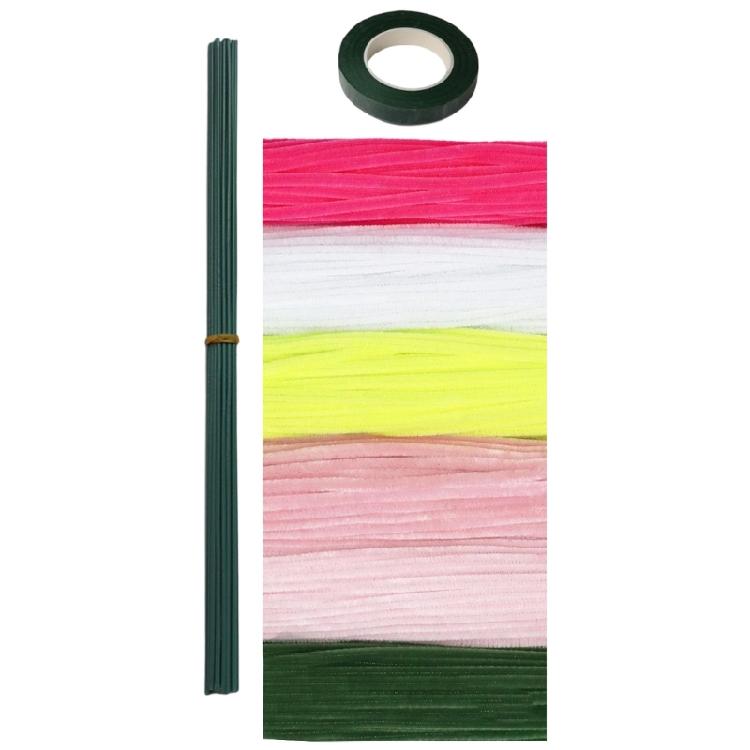 

500Pcs Colored Pipe Cleaners Bendable Colored Plush Stems with Iron Wire and Tape for Kids School Art Craft Project