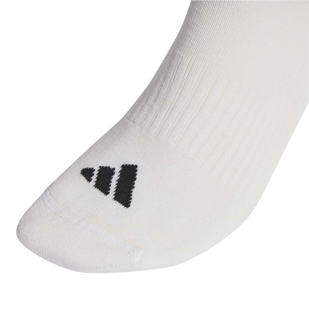 Adidas Essentials Cushion Crew Unisex Size M 3-Stripes Socks, Adult, White/Black/Black (UW730, JZ0532),