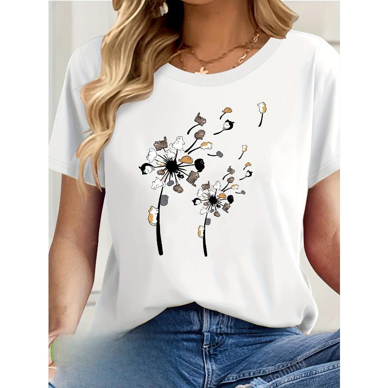 

Женская футболка европейского размера с элегантным художественным узором S белый