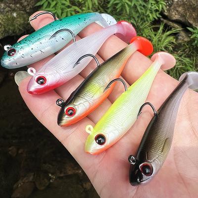 T-tail Lure Wrapped Copper Fish Plastic Bait 6.5g 12.5g Single Hook Fully Submerged Simulation Soft Bait