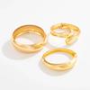 Ingemark 3 Styles Hip Hop Gold Color Stackable Wide Bracelets for Women Fashion Statement Punk Water Drop Bangles Jewelry Gift