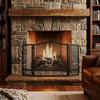 Folding Fireplace Screen, 3 Panels, 107 x 60 cm, Black Metal