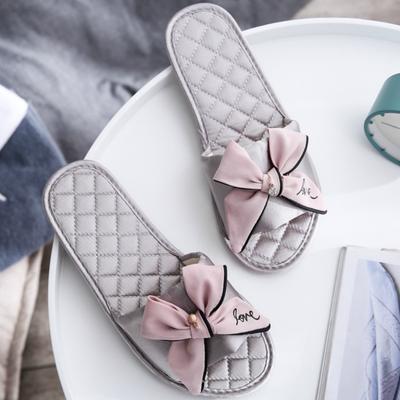 Frauen Indoor Seide Hausschuhe Schmetterling-knoten Bowtie Licht Bequeme Wohnungen Offene spitze Hause Rutschen Haus Kausal Mode Nette Schuhe damen