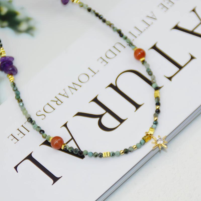 Elegant Cross-Border African Turquoise Beaded Necklace - Exquisite and Versatile Fashion Accessory