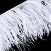 Feather1Meter White Ostrich Feathers Trim Fringe 10-15/15-18/18-22cm Plumes Ribbon For Wedding Crafts Dress Sewing  Party Accessories