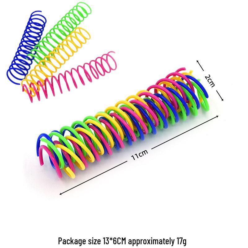 Zestaw zabawek sprężynowych dla kota: Kolorowy, 4-częściowy do samodycznej zabawy i rozrywki