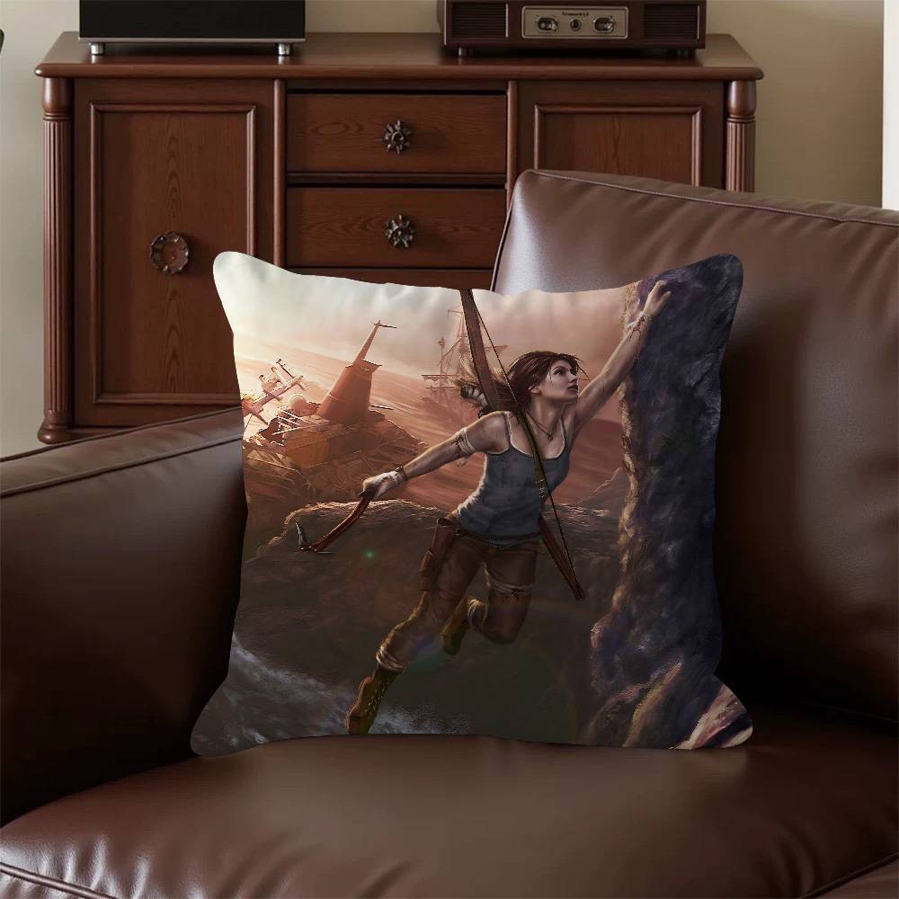 T-Tomb Raider Anime Games Pillow Cushion Cover Pillowcase Living Room Sofa Home Decor Customized