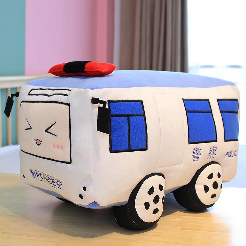 

Bus Car Police Plush Toy Cartoon Model Stuffed Doll Cute Decoration Gift Kids 28cm