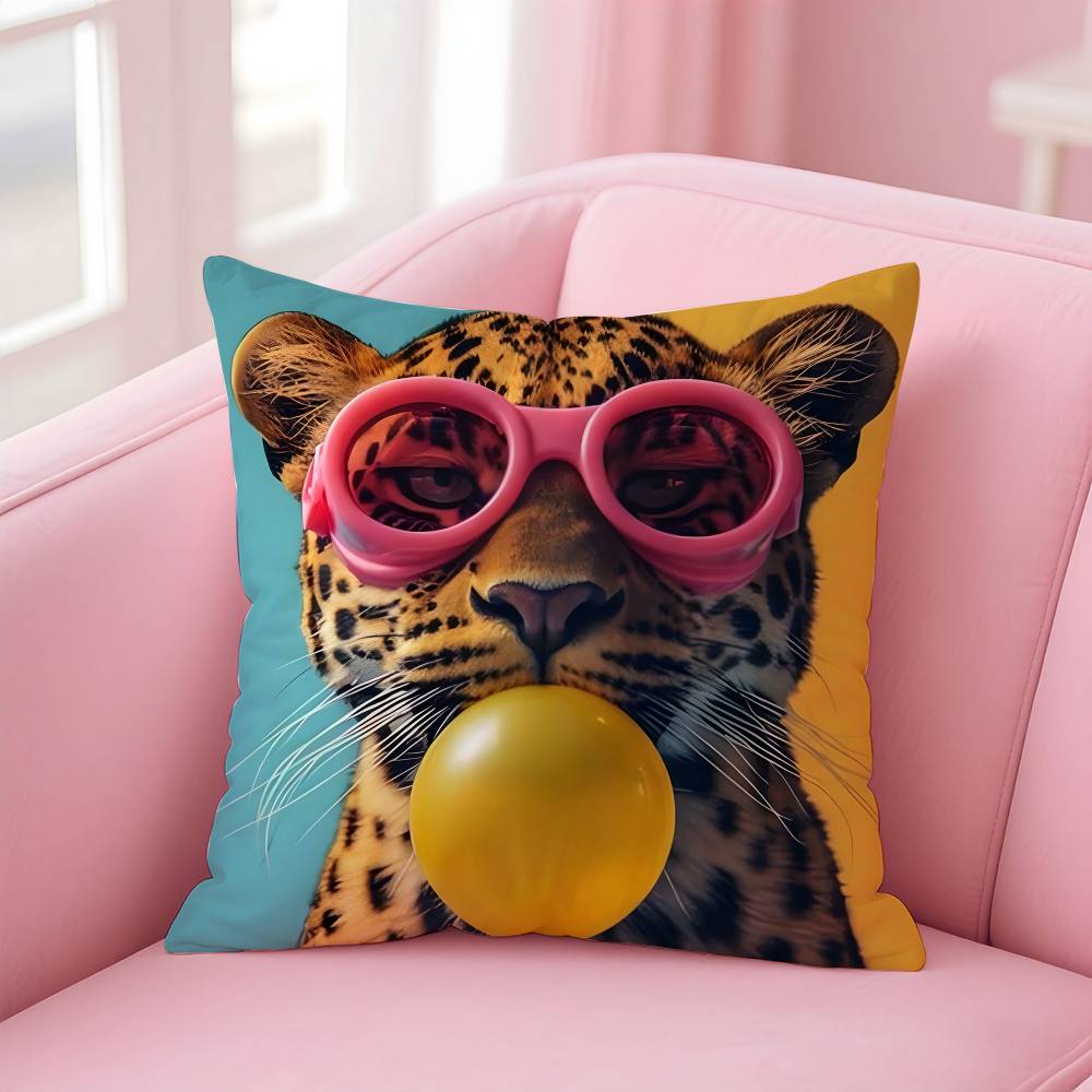 Vibrant Animal Bubble Fashion Tiger Pillow Case Pattern Printing Pillowcase Living Room Sofa Cushion Cover Bedroom Room Decor