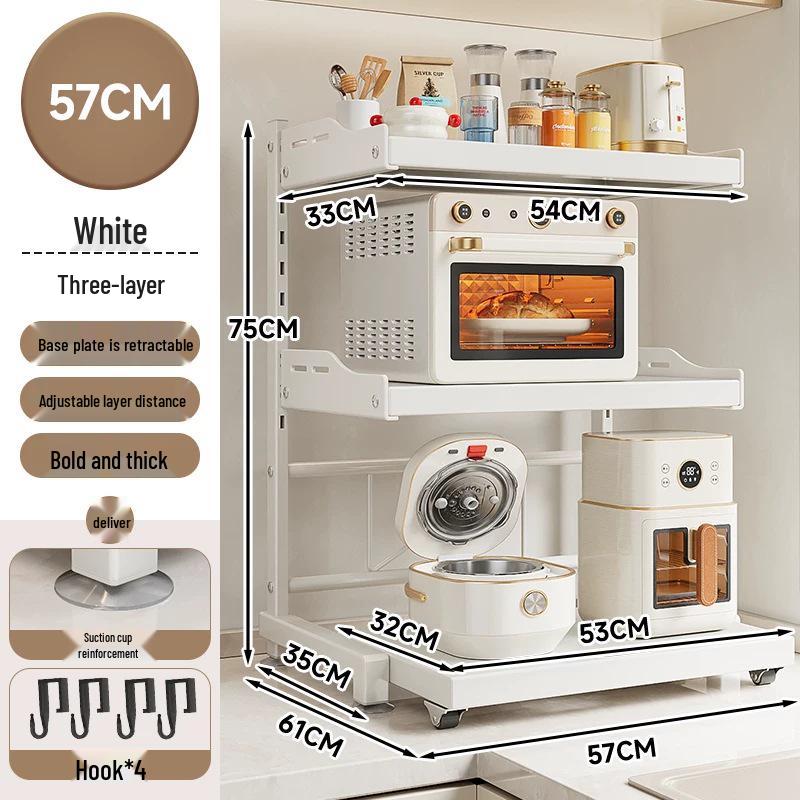 Multi-Functional Kitchen Microwave and Rice Cooker Storage Rack