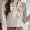 Navava Women S Ribbon Collar Long Sleeve blouSe Nb3123