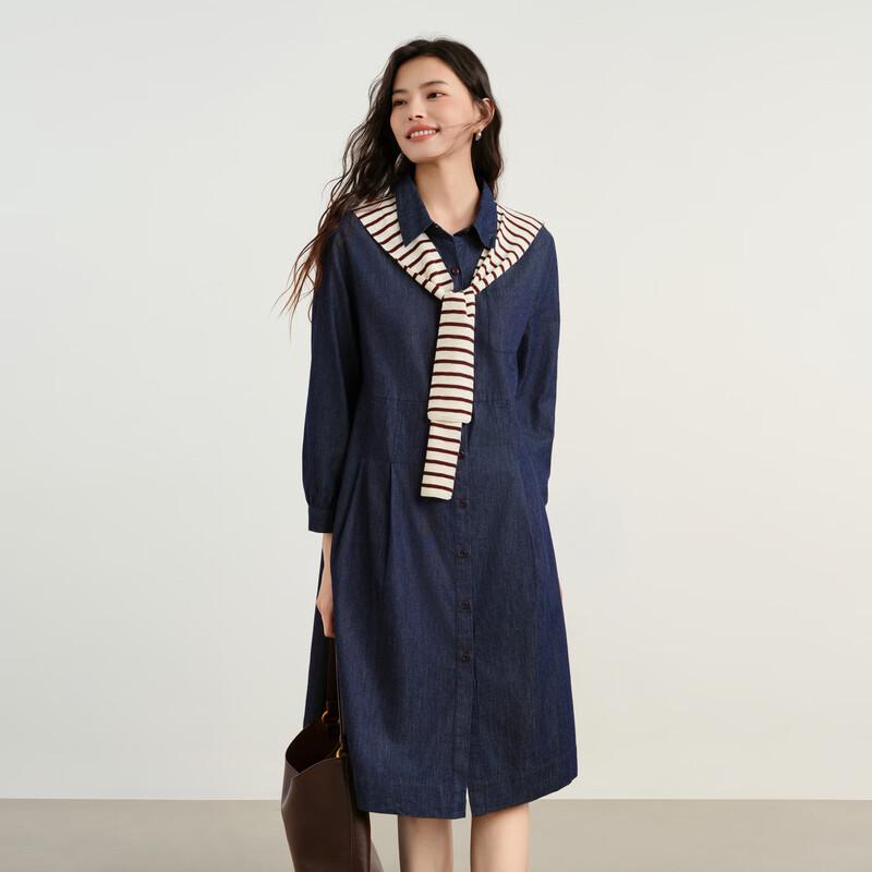 

Elva Island Women s Autumn Long-Sleeve Shawl Midi Dress M
