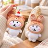Cute Bear Plush Keychain with Hat, Soft Plush Doll Figure Pendant for Bag and Keys