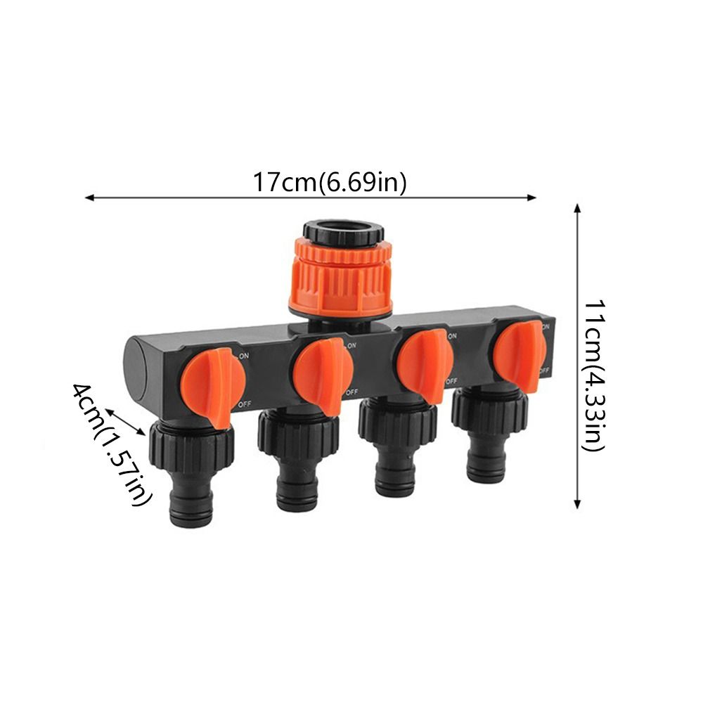 4 Independent Switches Garden Hose Splitter Robust Valve Flexible Hose Connection Hose Connector Splitter Heavy Duty