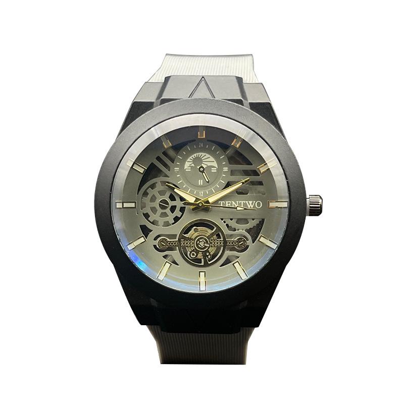 Men's Blue Light Silicone Strap Quartz Sports Watch in New Fashion Trend